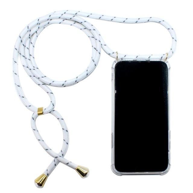 Clear iPhone Case with Lanyard-Fonally-For iPhone11 Pro Max-White-