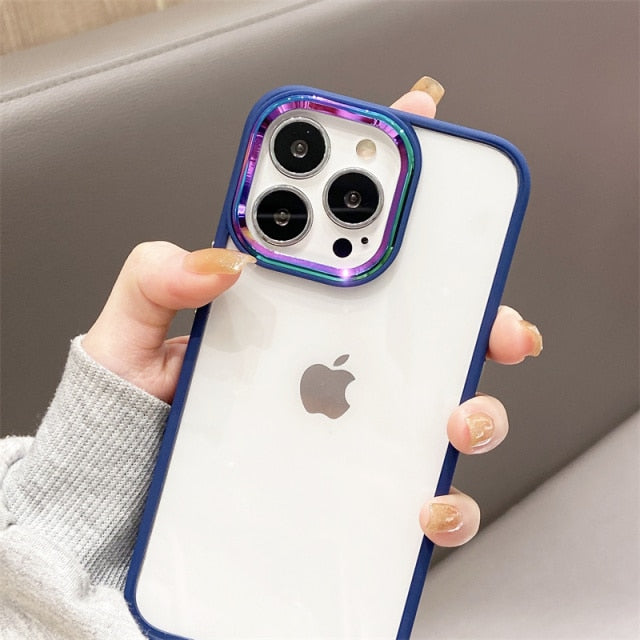 Colorful Laser Camera Lens iPhone Case-Fonally-For iPhone 13 Pro Max-Blue-