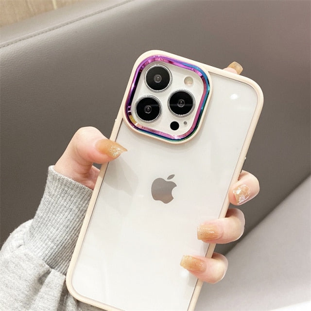 Colorful Laser Camera Lens iPhone Case-Fonally-For iPhone 13 Pro Max-Pink-