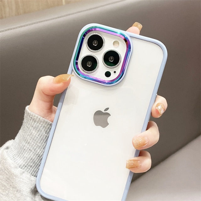 Colorful Laser Camera Lens iPhone Case-Fonally-For iPhone 13 Pro Max-Sky blue-