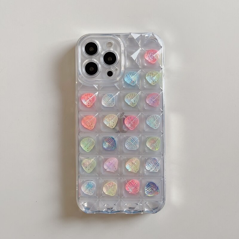 Colorful Pearls Pyramid Clear iPhone Case-Fonally-