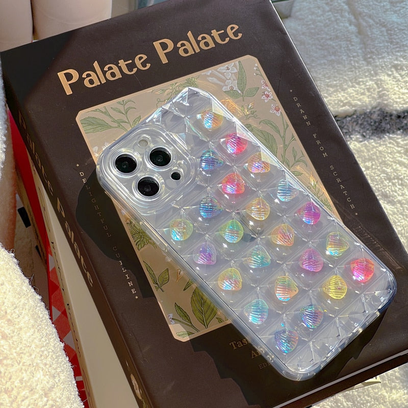 Colorful Pearls Pyramid Clear iPhone Case-Fonally-