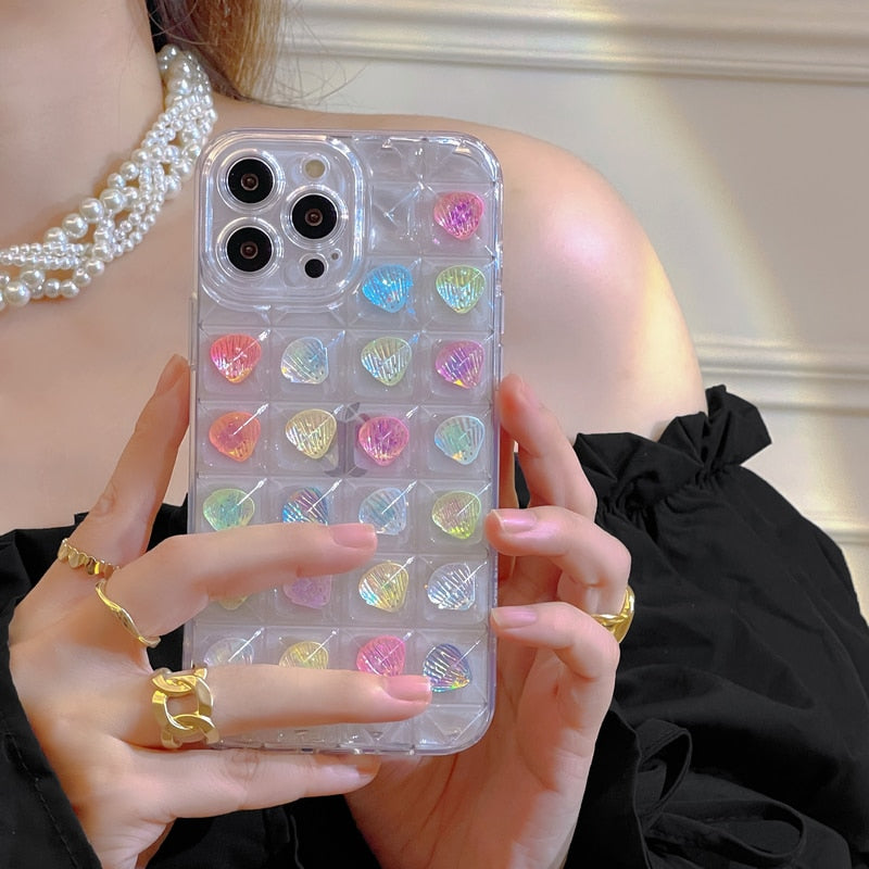 Colorful Pearls Pyramid Clear iPhone Case-Fonally-For iPhone 11-