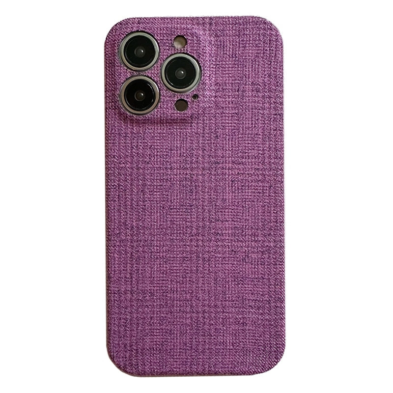 Cotton Fabric iPhone Case-Fonally-For iPhone 11-Purple-