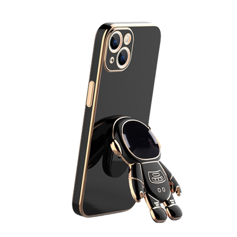 Cute Electroplated Astronaut Kick Stand iPhone Case-Fonally-