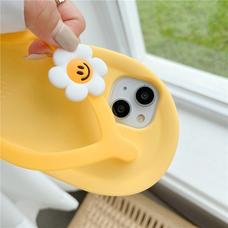 Cute and Funny Sunflower Slipper Silicone iPhone Case-Fonally-