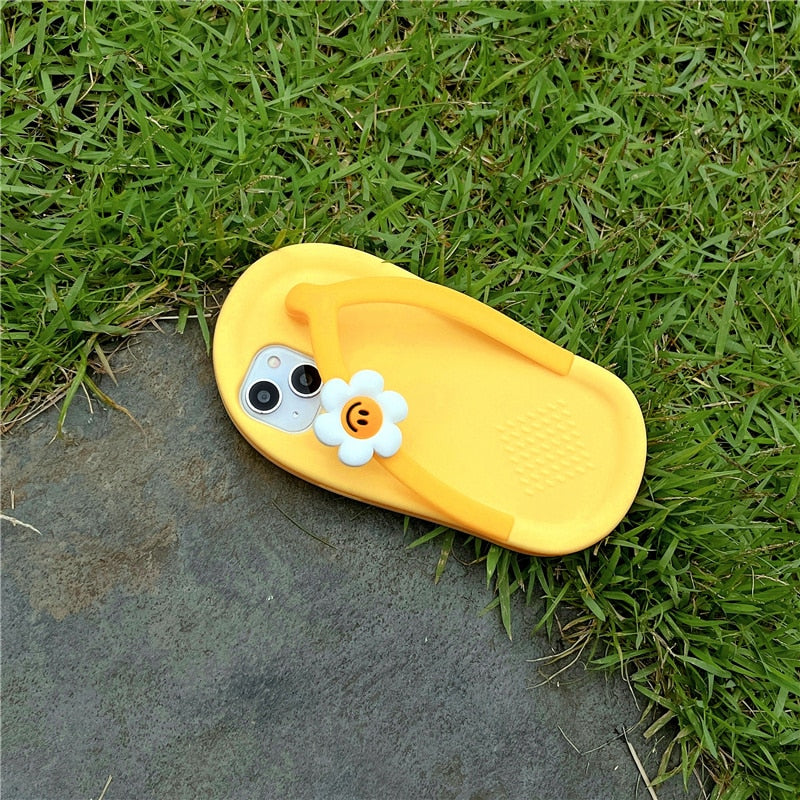 Cute and Funny Sunflower Slipper Silicone iPhone Case-Fonally-