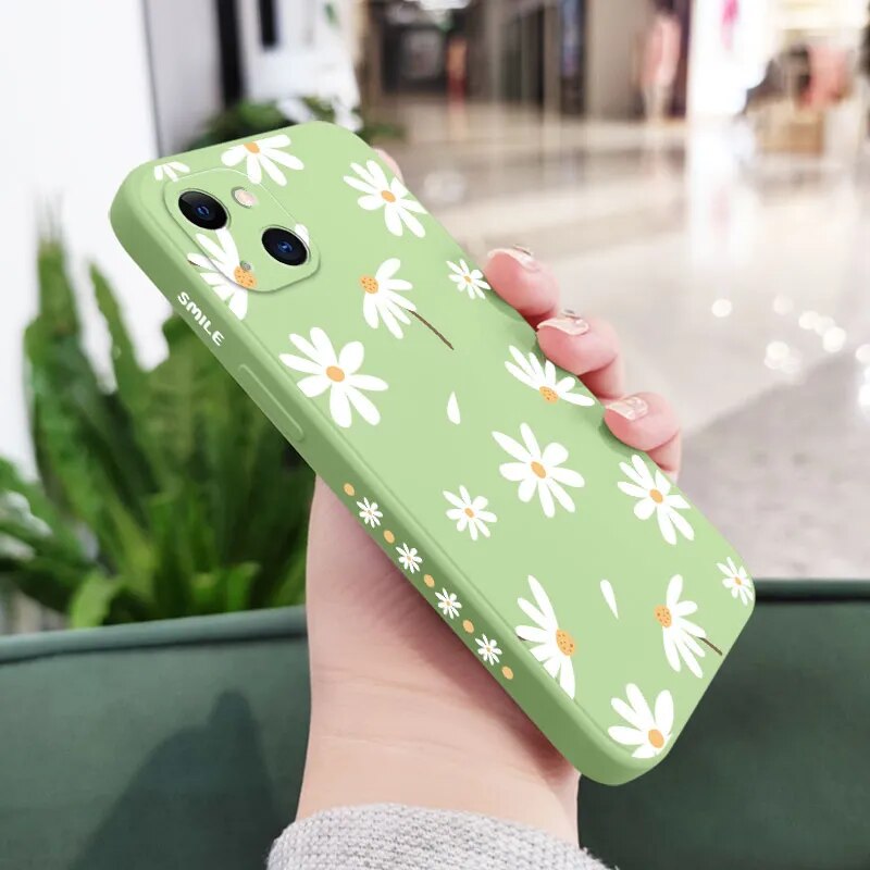 Daisies iPhone Case-Fonally-iPhone 13-Light Green-