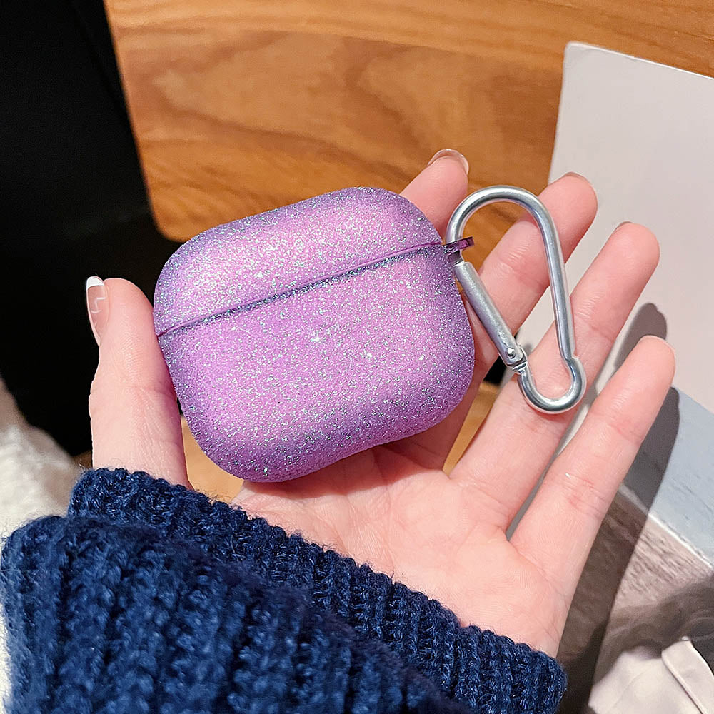 Dreamy Glitter Bling Rainbow Gradient AirPods Case-Fonally-For AirPods 1 or 2-Purple-