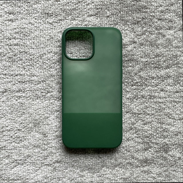 Dual Color Frosted Silicone iPhone Case-Fonally-For iPhone 13 Pro Max-Green-