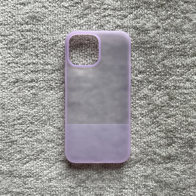 Dual Color Frosted Silicone iPhone Case-Fonally-For iPhone 13 Pro Max-Lavender-