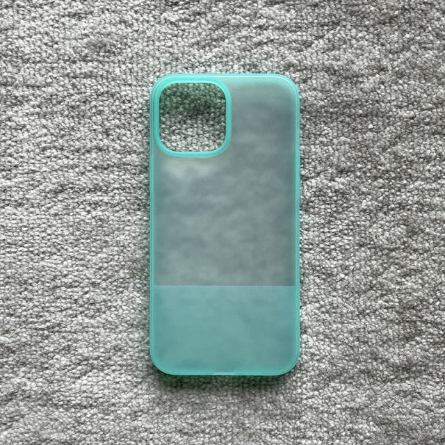 Dual Color Frosted Silicone iPhone Case-Fonally-For iPhone 13 Pro Max-Mint Green-
