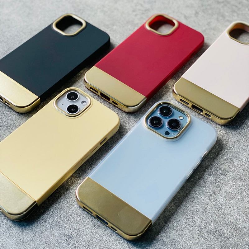 Dual Color Solid iPhone Case-Fonally-