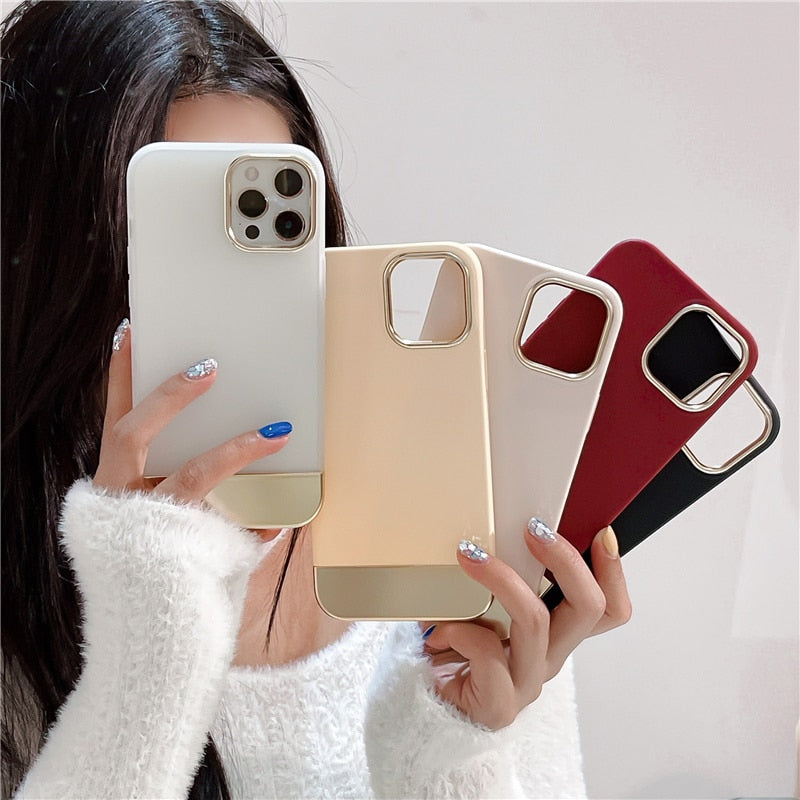 Dual Color Solid iPhone Case-Fonally-