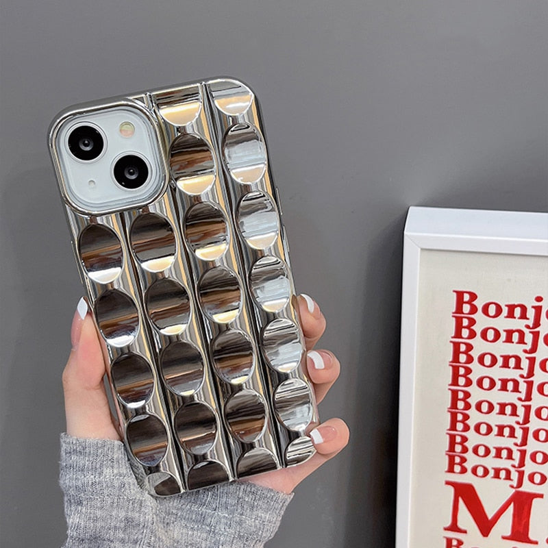 Electroplated Chocolate Curved Block iPhone Case-Fonally-