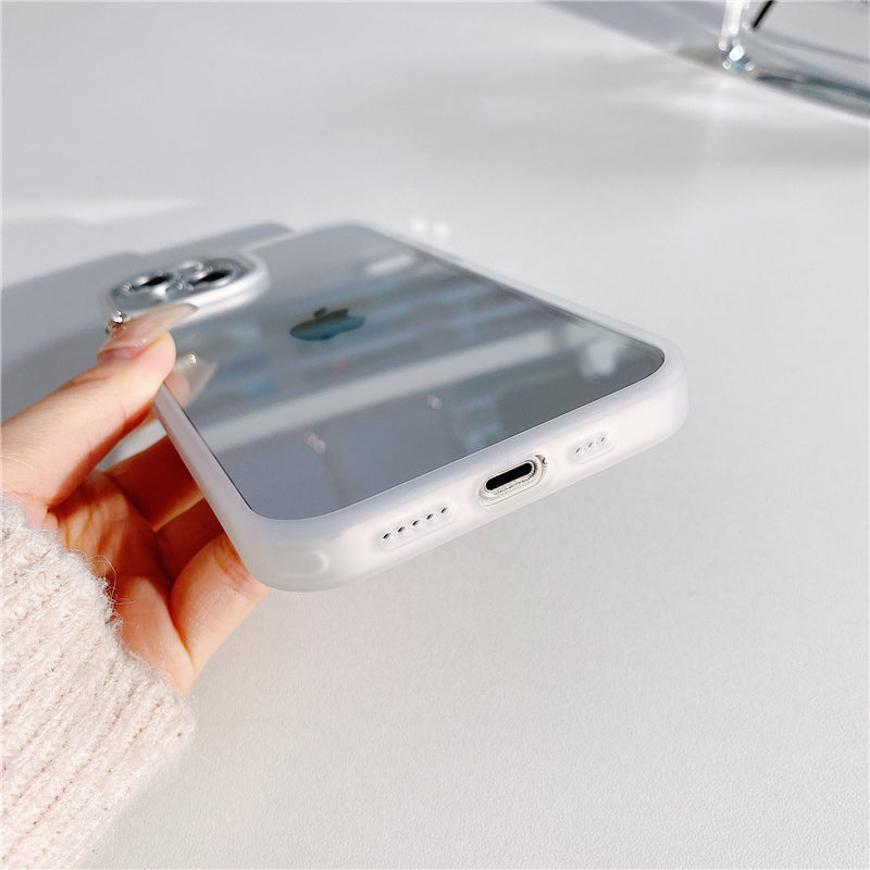 Electroplated Glitter Metal Ring Transparent iPhone Case-Fonally-