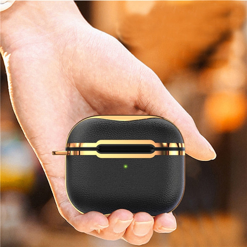 Electroplated PU Leather AirPods Case-Fonally-