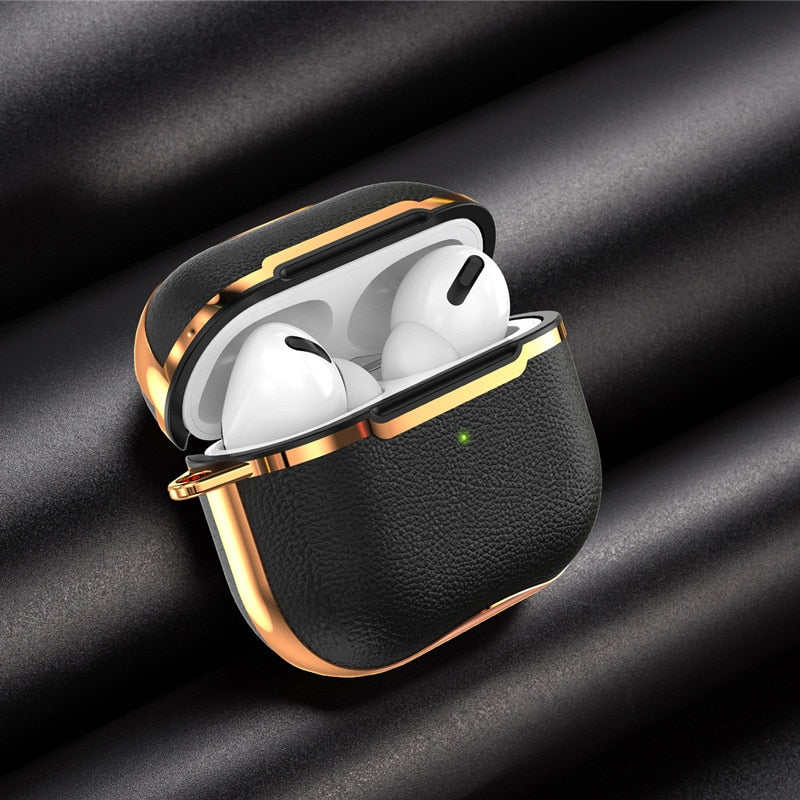 Electroplated PU Leather AirPods Case-Fonally-