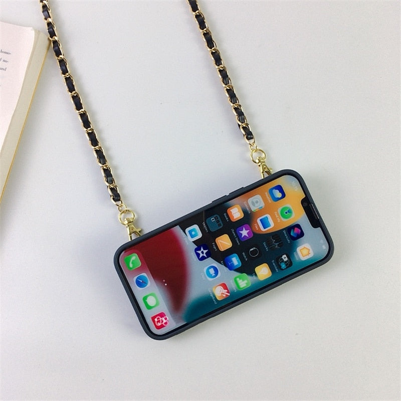 Elegant Crossbody Removable Strap Silicone iPhone case-Fonally-