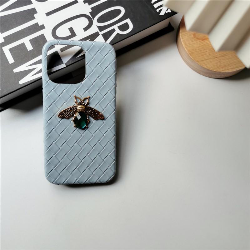 Emerald Green Bee Woven Pattern iPhone Case-Fonally-For iPhone 11 Pro Max-Sky Blue-