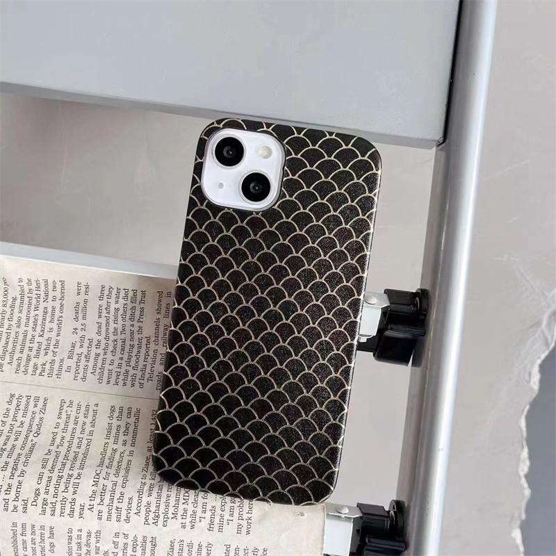 Fish Scale Pattern iPhone Case-Fonally-For iPhone X XS-Black-