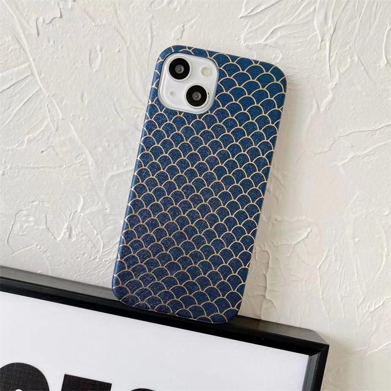 Fish Scale Pattern iPhone Case-Fonally-For iPhone X XS-Blue-