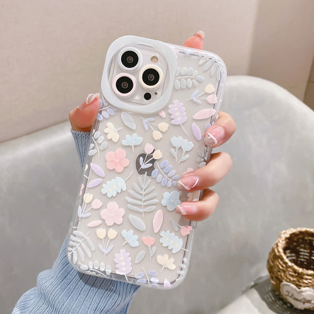 Floral Round Camera Hole iPhone Case-Fonally-For iPhone 13 Pro max-B-