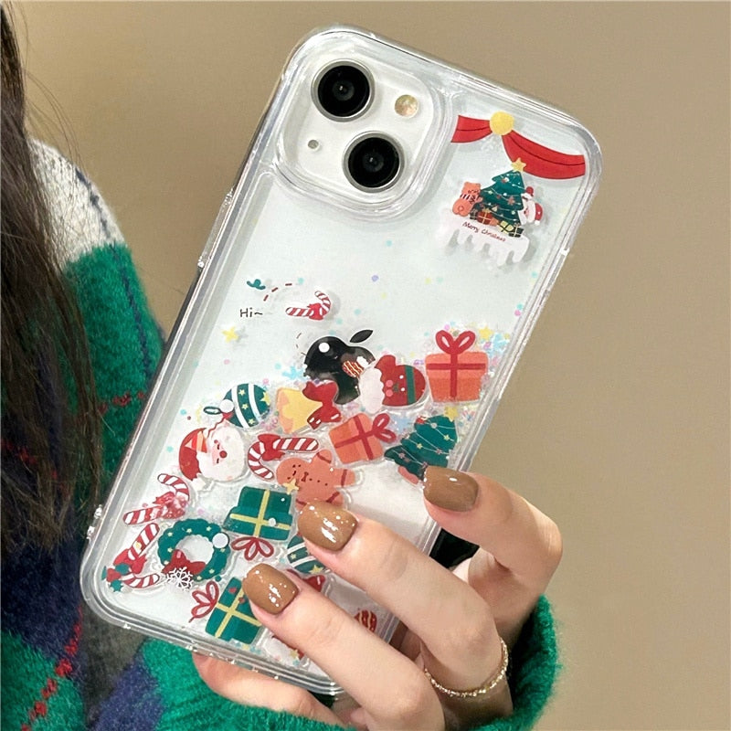 Flowy Glitter & Christmas Gifts iPhone Case-Fonally-