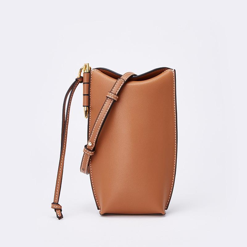 Genuine Leather Phone Bag-Fonally-Brown-