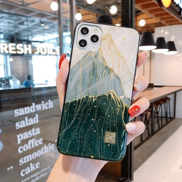 Gold Sprinkle Mountain Flow iPhone Case-Fonally-for iPhone 11Pro Max-Green-