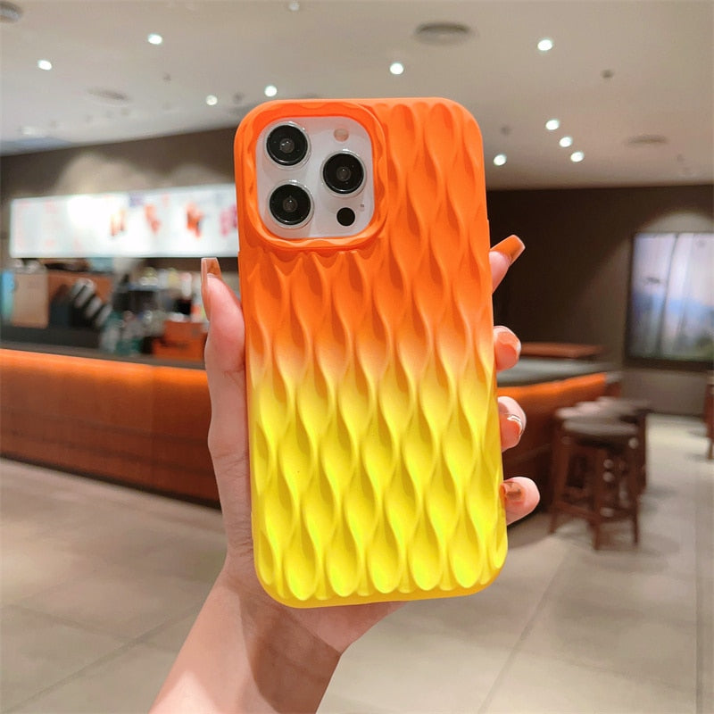 Gradient Dual Color Cascading Droplets iPhone Case-Fonally-For iPhone 14-Orange Yellow-