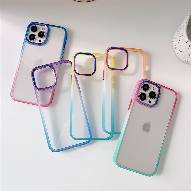 Gradient Side & Laser Metal Camera Lens iPhone Case-Fonally-