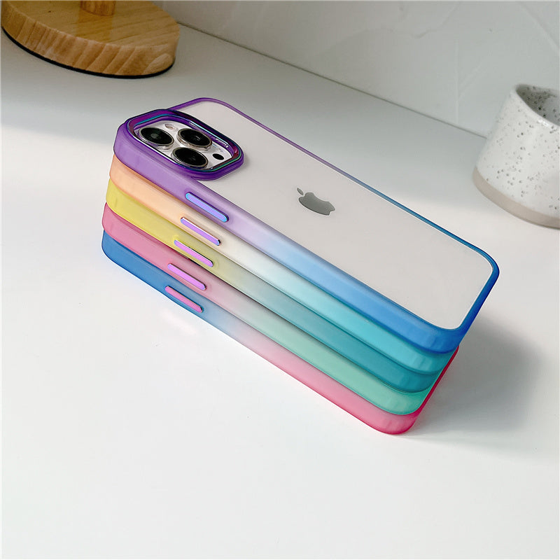 Gradient Side & Laser Metal Camera Lens iPhone Case-Fonally-