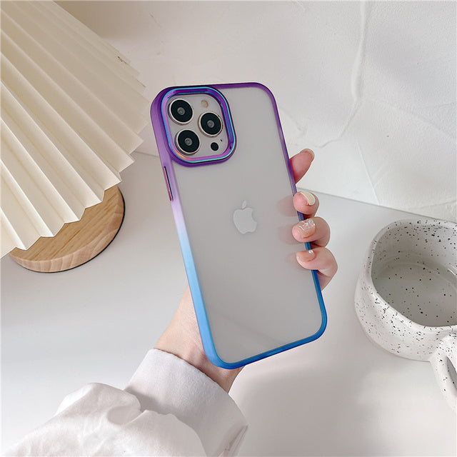 Gradient Side & Laser Metal Camera Lens iPhone Case-Fonally-For iphone 13 Pro Max-D-