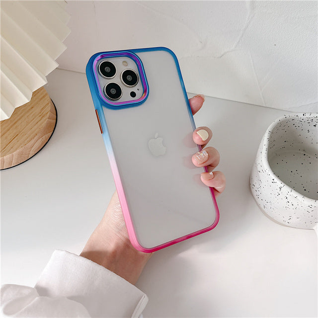 Gradient Side & Laser Metal Camera Lens iPhone Case-Fonally-For iphone 13 Pro Max-E-