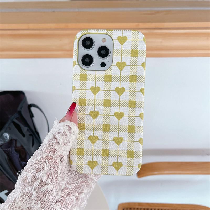 Heart Checkered Pattern iPhone Case-Fonally-For iPhone SE 2 or 3-Green-