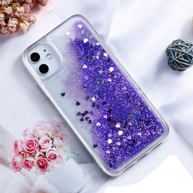 Hearts & Glitters iPhone Case-fonallycases-For iPhone 13 Pro Max-Purple-