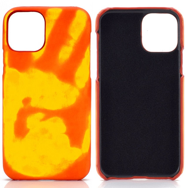 Heat Sensitive Color Changing iPhone Case-Fonally-For 11 Pro Max 6.5-Red-Yellow-
