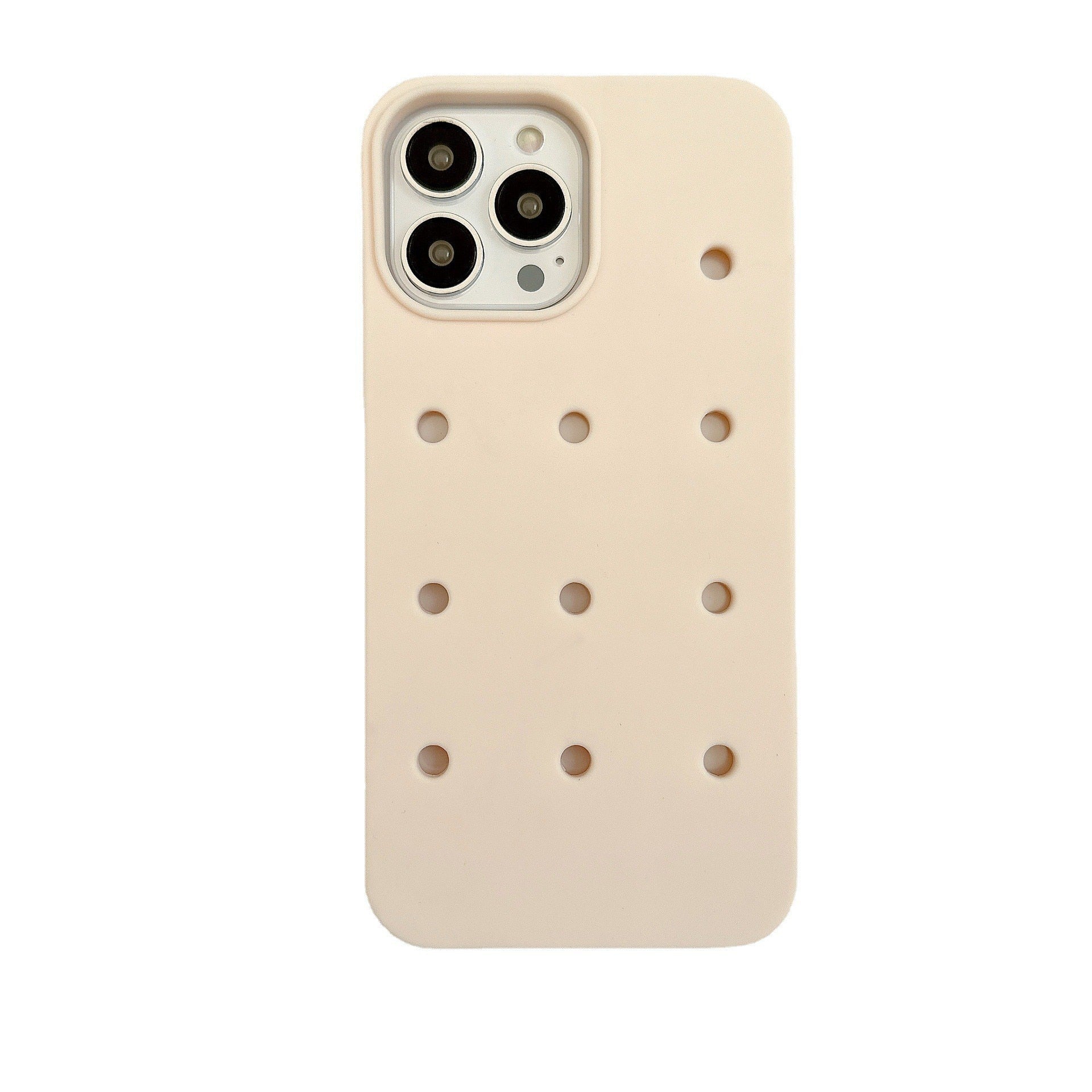 Holes Silicone iPhone Case-Fonally-for iphone 11-Beige-