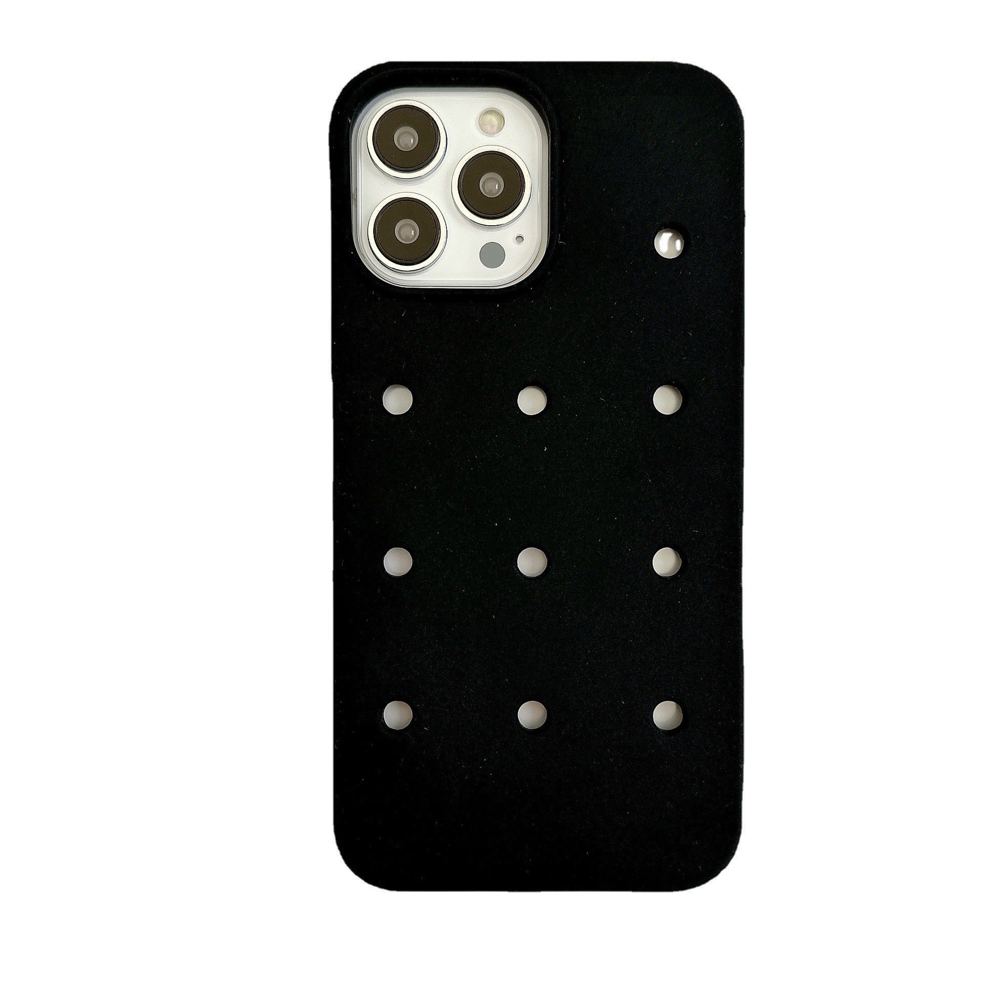 Holes Silicone iPhone Case-Fonally-for iphone 11-Black-