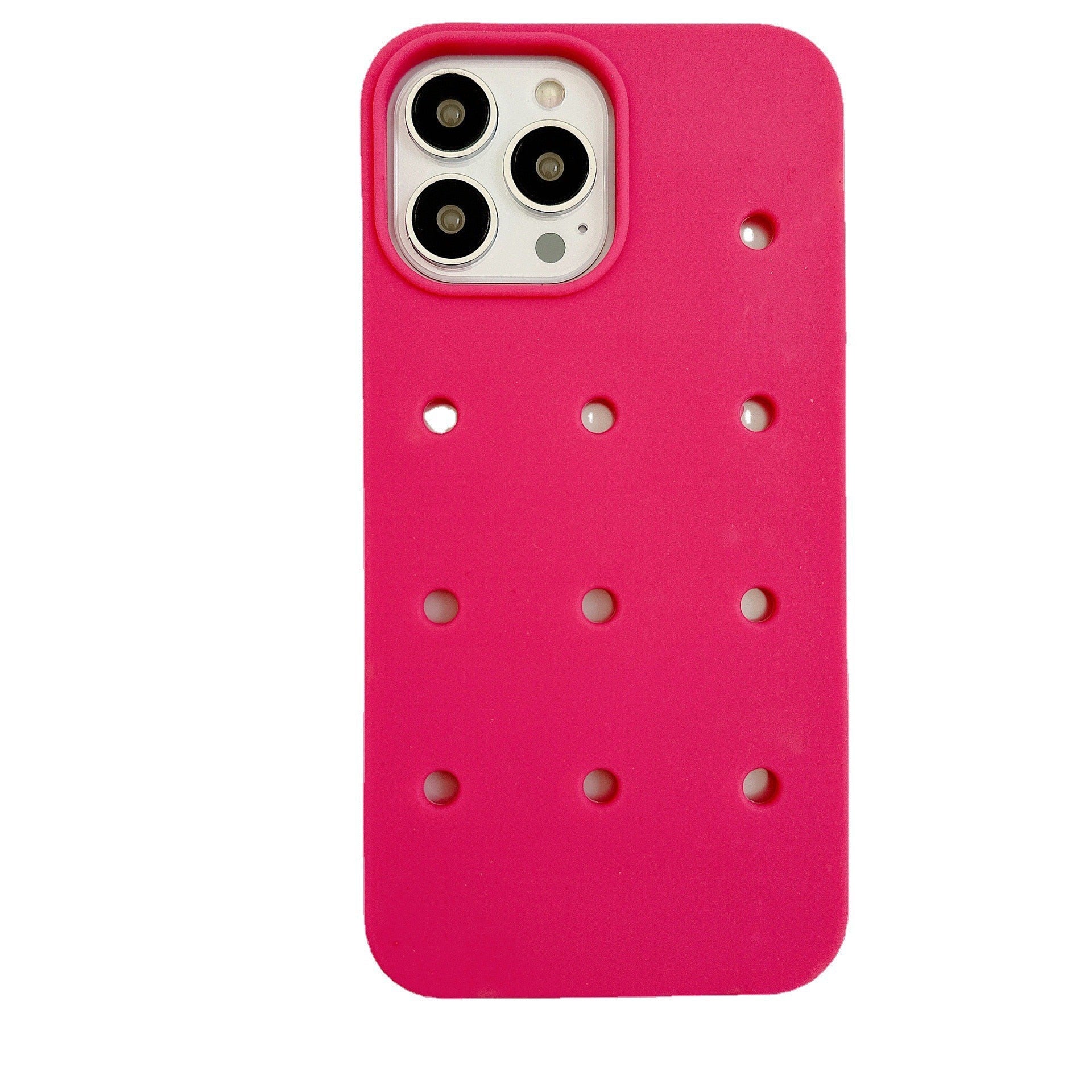 Holes Silicone iPhone Case-Fonally-for iphone 11-Rose Red-