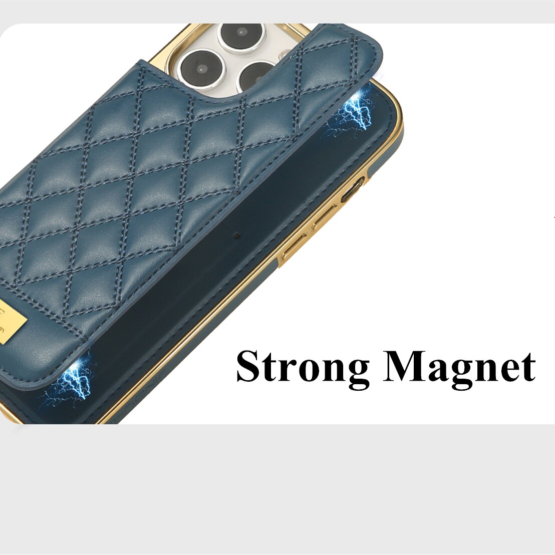 JKD Diamond Stitched Pattern Wallet iPhone Case-Fonally-