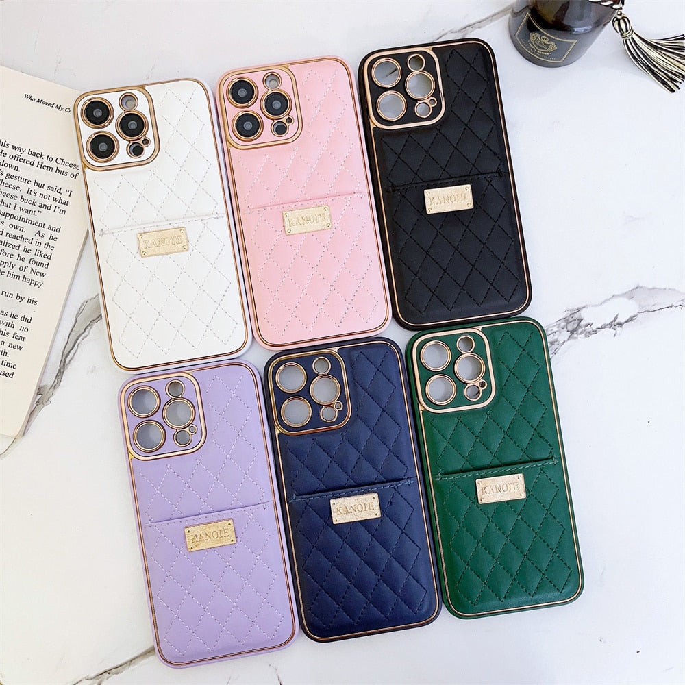 Kanoie Diamond Stitched Plated iPhone Case-Fonally-