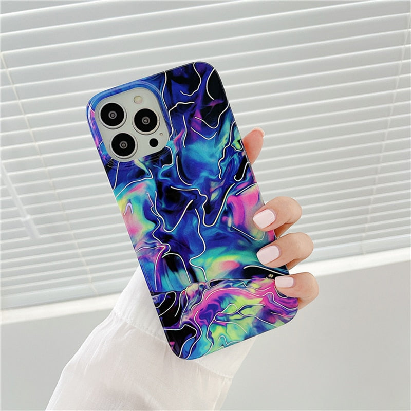 Laser Marble iPhone Case-Fonally-For iPhone 14-A-