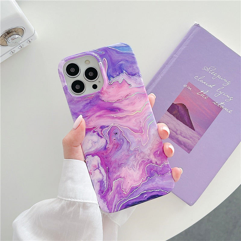 Laser Marble iPhone Case-Fonally-For iPhone 14-D-