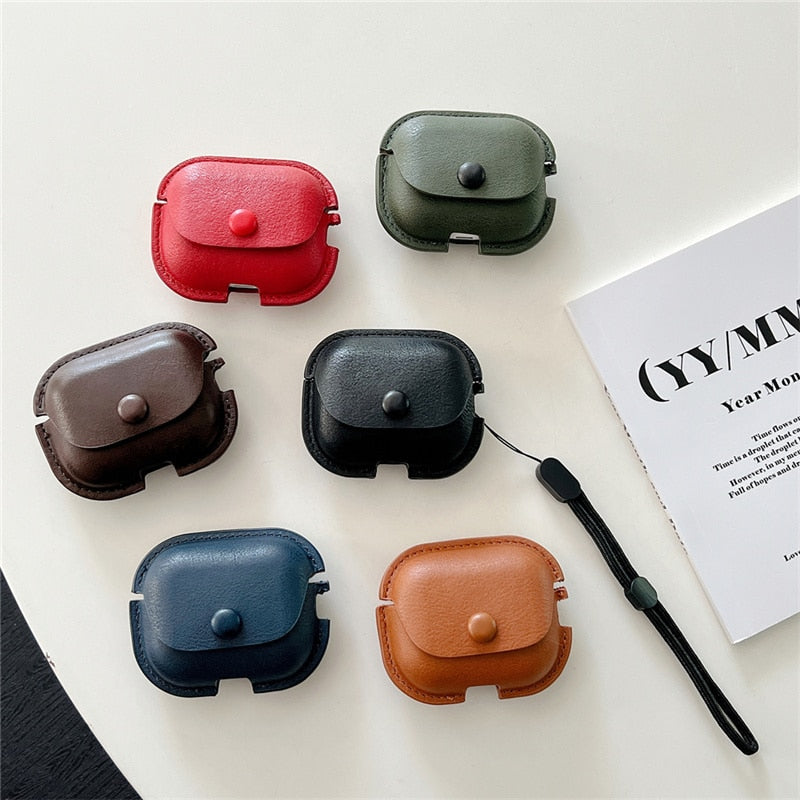 Leather AirPods Case with Metal Buckle-Fonally-