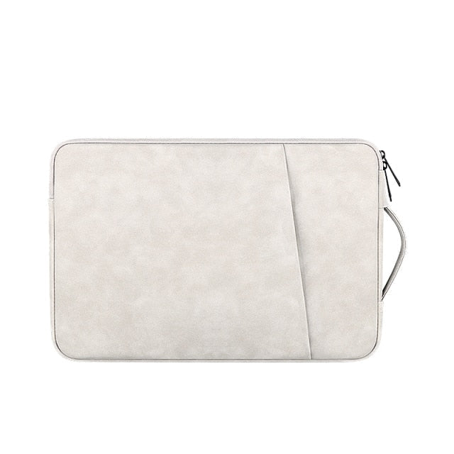 Leatherlike MacBook Bag-Fonally-Beige-13-inch-