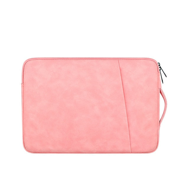 Leatherlike MacBook Bag-Fonally-Pink-13-inch-