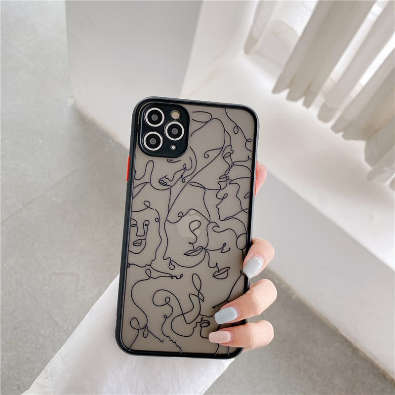 Line Art iPhone Case-Fonally-For iPhone SE2020-