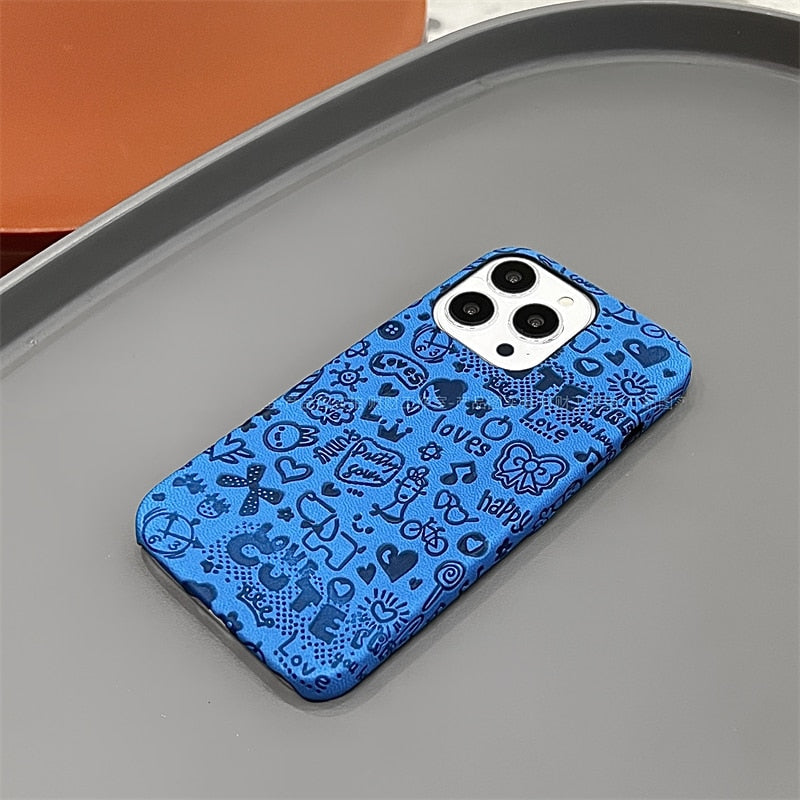 Love Cute Graffiti iPhone Case-Fonally-For iphone X-Blue-